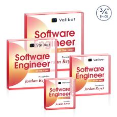 Upton Square Full Color Red Square / Cube Crystal Trophy - Crystal Trophies