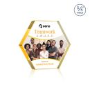 Gilford Hexagon Full Color Gold Polygon Crystal Trophy