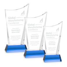 Burnett on Helton Base Sky Blue Peaks Crystal Trophy - Crystal Trophies