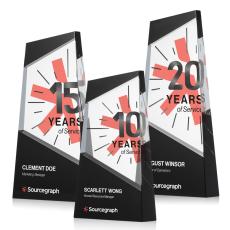 Gutierrez Full Color Black Towers Crystal Trophy - Custom Trophies