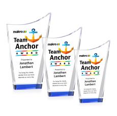 Burnett Full Color Blue Peaks Crystal Trophy - Custom Trophies