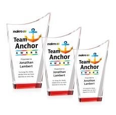 Burnett Full Color Red Peaks Crystal Trophy - Custom Trophies