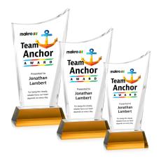 Burnett Full Color on Helton Base Amber Peaks Crystal Trophy - Custom Trophies