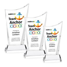 Burnett Full Color on Helton Base Clear Peaks Crystal Trophy - Custom Trophies