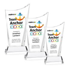 Burnett Full Color on Helton Base Clear Peaks Crystal Trophy - Custom Trophies