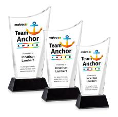 Burnett Full Color on Helton Base Black Peaks Crystal Trophy - Custom Trophies