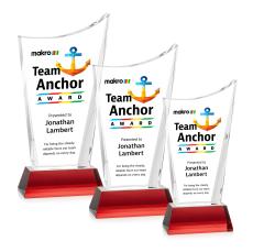 Burnett Full Color on Helton Base Red Peaks Crystal Trophy - Custom Trophies