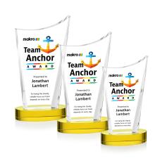 Burnett Full Color on Alberton Base Gold Peaks Crystal Trophy - Custom Trophies