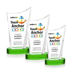 Burnett Full Color on Alberton Base Green Peaks Crystal Trophy - Custom Trophies