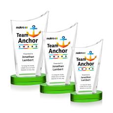 Burnett Full Color on Alberton Base Green Peaks Crystal Trophy - Custom Trophies