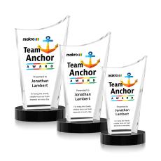 Burnett Full Color on Alberton Base Black Peaks Crystal Trophy - Custom Trophies