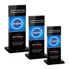 Berry Full Color Black Towers Crystal Trophy - Custom Trophies