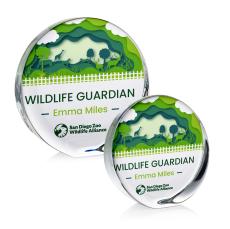 Murdock Disk Full Color Circle Crystal Trophy - Crystal Trophies