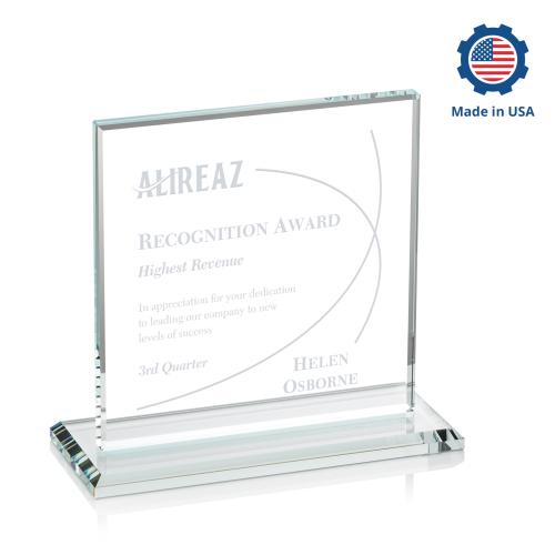 Awards and Plaques - Crystal Trophies - Bower Square / Cube Crystal Trophy