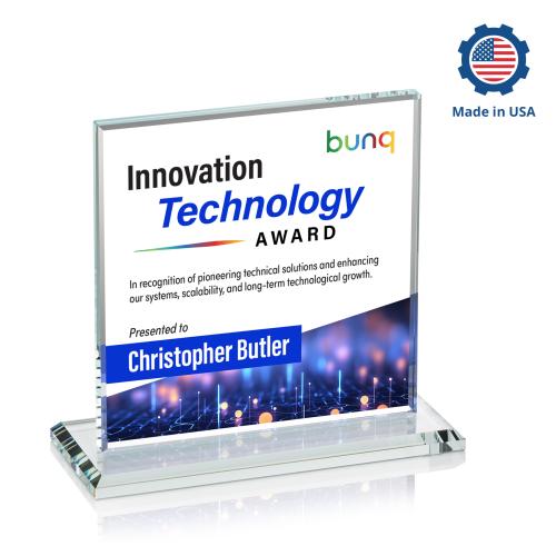 Awards and Plaques - Crystal Trophies - Bower Full Color Square / Cube Crystal Trophy
