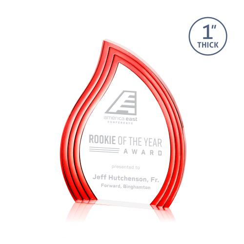 Awards and Plaques - Acrylic Trophies - Pettit Schneider Red Flame Acrylic Trophy