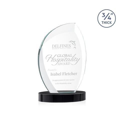 Awards and Plaques - Crystal Trophies - Oakes on Alberton Base Black Peaks Crystal Trophy