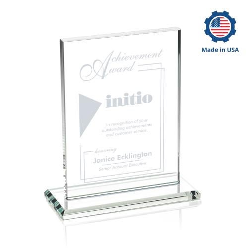 Awards and Plaques - Crystal Trophies - Roach Made in USA (Vert) Rectangle Crystal Trophy