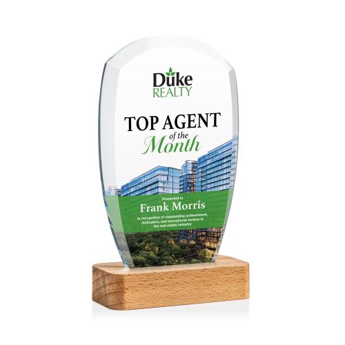 Awards and Plaques - Crystal Trophies - Bayshore Full Color Peaks Crystal Trophy