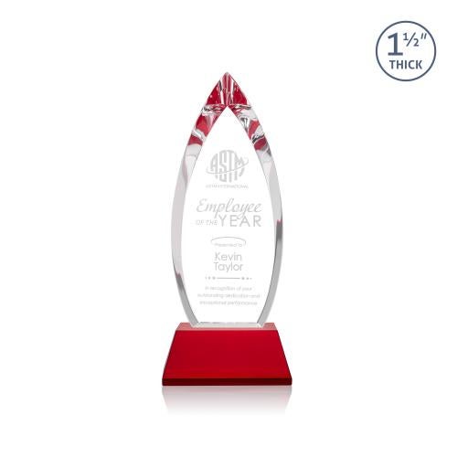 Awards and Plaques - Crystal Trophies - Fortier on Pruitt Base Red Peaks Crystal Trophy