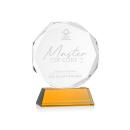 Acadian on Helton Base Amber Polygon Crystal Trophy