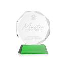 Acadian on Helton Base Green Polygon Crystal Trophy