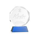 Acadian on Helton Base Blue Polygon Crystal Trophy