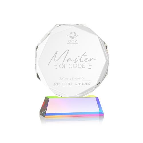 Awards and Plaques - Crystal Trophies - Acadian on Helton Base Prismatic Crystal Trophy
