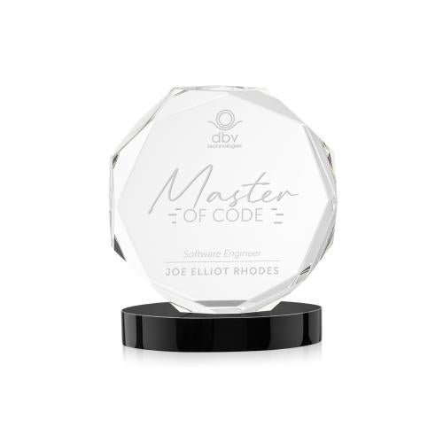 Awards and Plaques - Crystal Trophies - Acadian on Alberton Base Black Crystal Trophy
