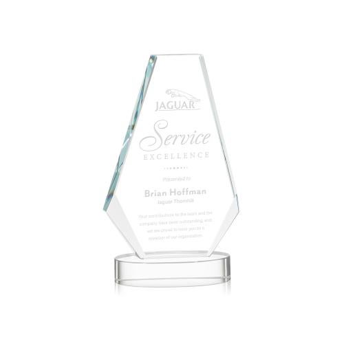 Awards and Plaques - Crystal Trophies - Mcleod on Alberton Base Clear Polygon Crystal Trophy