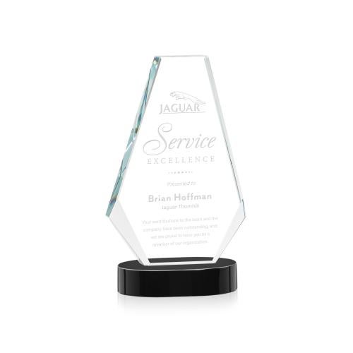 Awards and Plaques - Crystal Trophies - Mcleod on Alberton Base Black Polygon Crystal Trophy