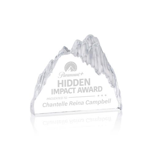 Awards and Plaques - Crystal Trophies - Glacier Iceberg Peaks Crystal Trophy