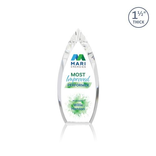 Awards and Plaques - Crystal Trophies - Fortier Full Color Peaks Crystal Trophy