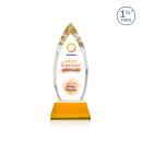 Fortier Full Color on Pruitt Base Amber Peaks Crystal Trophy