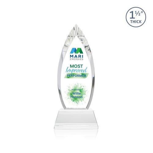 Awards and Plaques - Crystal Trophies - Fortier Full Color on Pruitt Base Clear Peaks Crystal Trophy