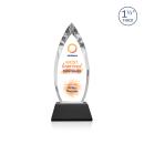 Fortier Full Color on Pruitt Base Black Tear Drop Crystal Trophy