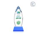 Fortier Full Color on Pruitt Base Sky Blue Tear Drop Crystal Trophy