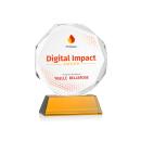 Acadian Full Color on Helton Base Amber Polygon Crystal Trophy