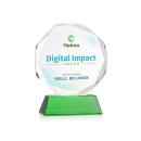 Acadian Full Color on Helton Base Green Polygon Crystal Trophy