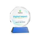 Acadian Full Color on Helton Base Blue Polygon Crystal Trophy