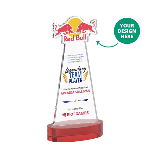 Awards and Plaques - Crystal Trophies - EdgeCraft Full Color on Alberton Base - Red (via Air)