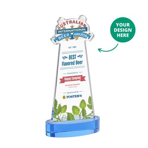 Awards and Plaques - Crystal Trophies - EdgeCraft Full Color on Alberton Base - Sky Blue (via Air)