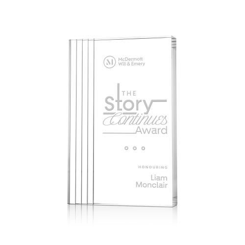 Awards and Plaques - Acrylic Trophies - Haverton Clear Rectangle Acrylic Trophy