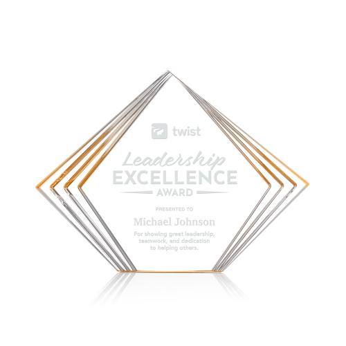 Awards and Plaques - Acrylic Trophies - Crawford Gold Acrylic Trophy