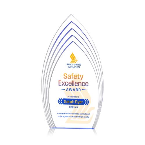 Awards and Plaques - Acrylic Trophies - Turello Full Color Blue Peaks Acrylic Trophy