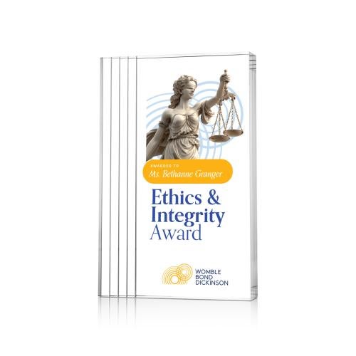 Awards and Plaques - Acrylic Trophies - Haverton Full Color Clear Rectangle Acrylic Trophy