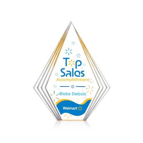 Awards and Plaques - Acrylic Trophies - Brantley Full Color Gold Acrylic Trophy