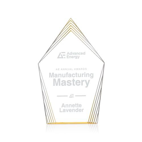 Awards and Plaques - Acrylic Trophies - Grayson Gold Peaks Acrylic Trophy