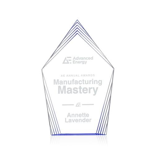 Awards and Plaques - Acrylic Trophies - Grayson Blue Peaks Acrylic Trophy