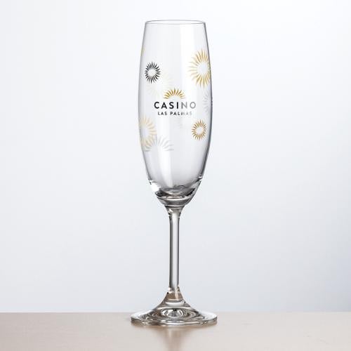 Custom Barware Glasses - Champagne Glasses - Neptune Flute - Full Color